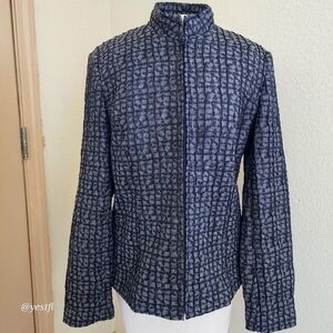 Due Per Due texture zip up jacket M